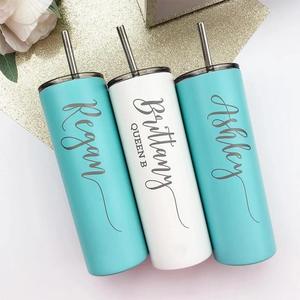 Premium 20oz Vacuum Insulated Skinny Straight Stainless Steel Tumbler <b>with</b> Lid and <b>Straw</b> for Car Cup Holder Ideal for Water Coff - Product Image 5