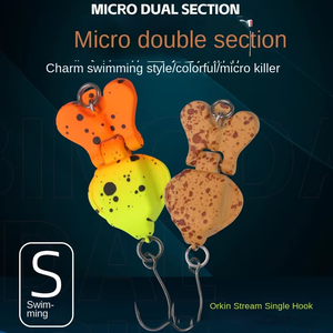 Luya Bait Micro-objeto cebo de natación de doble sección 2G 2,9 cm cóncavo convexo trucha bajo pico gancho único Acero de tungsteno <span class=keywords><strong>para</strong></span> lago - Product Image 3