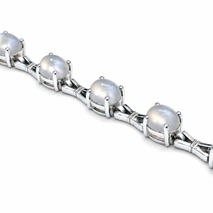 925 Sterling Silver Rhodium Plated Rainbow Moonstone <b>Bracelet</b> for Women - Product Image 5