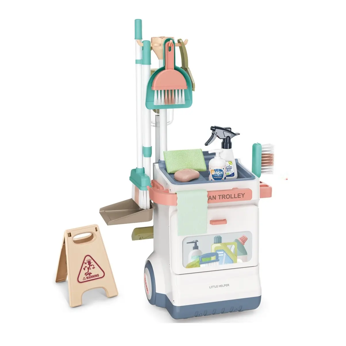 Ksf Hot Selling Presing Play Simulatie Trolley Schoonmaak Kar Set Kinderen Speelgoed Kids Clean Tool Set Speelgoed En Games Spelen Huishoudelijk Werk