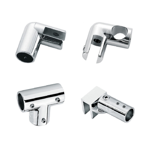 Stainless Steel Modern Bathroom Glass Shower Door <strong>Hinge</strong> Pipe Fittings <strong>Round</strong> Tube Corner Adjustable Connectors Easy Installation - Product Image 2