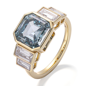 Anillos finos de oro macizo de 14k y 18k hechos a mano con diamantes azules cultivados en laboratorio, joyería personalizada, joyería de oro macizo, regalo de aniversario. - Product Image 1