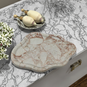 ถาดตกแต่งหินอ่อนหรูหราสไตล์นอร์ดิก รูปทรงเมฆ แกะสลักขัดเงาเรียบเนียน สีชมพูบัลแกเรีย สำหรับวางบนเคาน์เตอร์ - Product Image 2