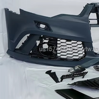 Nouveau kit de conversion de pare-chocs avant noir brillant de haute qualité pour Audi A6/S6 12-15 RS6 C7.5 16-18 à fixation par clip - Marque PNB, installation facile