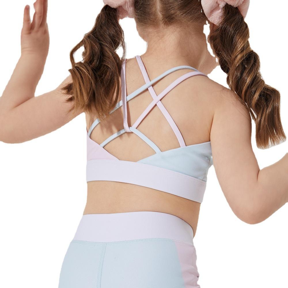 Wholesale Pieces Gym Girl Sports Outfit Color Blocking Quick Dry Kids  Yoga Set Dance Wear Activewear Running Workout Clothes