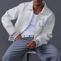 Veste streetwear pour homme en cuir véritable de haute qualité, personnalisée, avec patchs brodés en chenille, imperméable, style universitaire