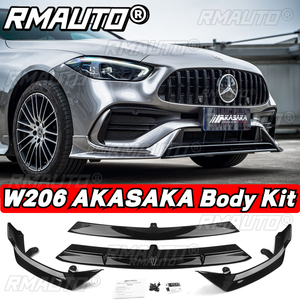 W206 AKASAKA Body Kit Front Bumper Lip <b>Splitter</b> Rear Spoiler Side Skirt Racing Grill for Mercedes Benz C Class W206 2022-2023 - Product Image 4