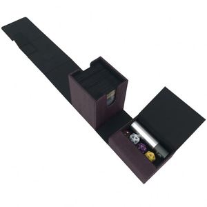 Estuche de Lujo FX Marrón de PU para Tarjetas, Caja con Carga USB para Juegos de Cartas Coleccionables, Organizador Magnético para Juegos - Product Image 2