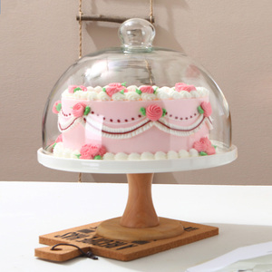 Présentoir de <span class=keywords><strong>table</strong></span> à dessert haut <span class=keywords><strong>pied</strong></span> avec couvercle en <span class=keywords><strong>verre</strong></span> anti-poussière <span class=keywords><strong>Plateau</strong></span> à collation occidental pour servir des gâteaux, des plats et des assiettes - Product Image 5