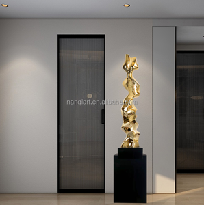 Estatua DE ARTE Pop electrochapado oro plata resina escultura lujo interior hogar Hotel decoración adorno abstracto con <span class=keywords><strong>Base</strong></span> de mármol - Product Image 6