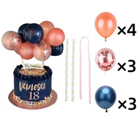 10 Pièces Joyeux Anniversaire Mariage Saint-Valentin 5 pouces Bébé Douche Mini Latex Chrome Confettis Ballon Guirlande Gâteau Papier Paille
