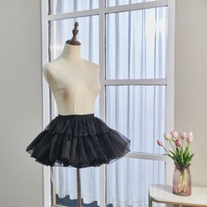 <span class=keywords><strong>Jupon</strong></span> mini crinoline volumineux brodé <span class=keywords><strong>antistatique</strong></span> en tulle 100 % polyester à quatre couches pour Lolita éthéré - Product Image 3