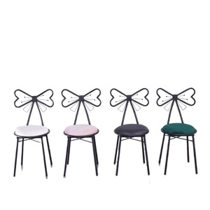 <span class=keywords><strong>Taburete</strong></span> de maquillaje de estilo <span class=keywords><strong>mariposa</strong></span> de lujo, silla de tienda de arte de uñas a la moda, sillas de boda de Metal, taburetes de salón para niñas, princesa - Product Image 6