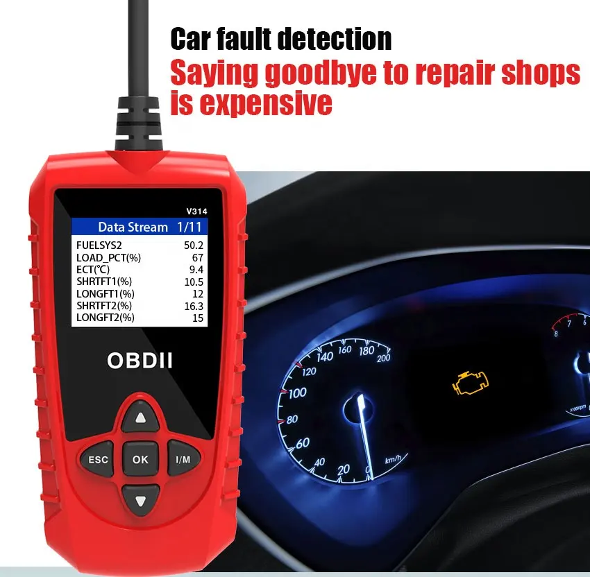 Escaner automotriz V314 OBD2 máy quét xe động cơ lỗi mã đọc ô tô OBD2 xe máy quét cho xe công cụ Chẩn đoán