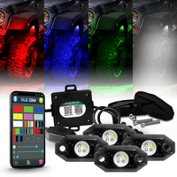 Luces LED RGBW para Roca con Control Remoto por APP, 4, 6, 8, 12 Módulos, Luces LED Multicolor de 9W para Chasis Todoterreno, para UTV y ATV