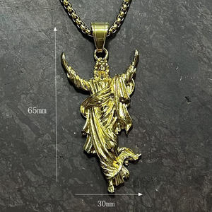 Collier pour homme en acier inoxydable 316, pendentif <span class=keywords><strong>de</strong></span> mode chrétien catholique, crucifix <span class=keywords><strong>de</strong></span> Saint Jude, zircon géométrique hip-hop - Product Image 6