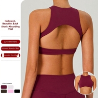 Soutien-gorge de sport sans dos pour femme, effet seconde peau, maintien élevé, en Spandex/Nylon, anti-choc, séchage rapide, idéal pour le fitness et la course à pied, faible MOQ 50 pièces