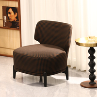 Fauteuil d'appoint moderne rembourré, fauteuil de loisirs avec structure en bois massif, chaise latérale en tissu pour salon et hôtel