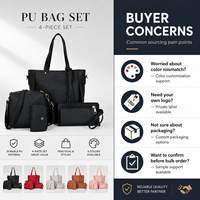 Sac bandoulière tendance le plus vendu, ensemble de 4 pièces, sac messager carré en PU pour femme, fermeture éclair simple, capacité 2-2,9 L
