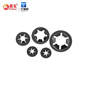 Customized High Strength Spring Steel Mechanical Zinc Plated Black Metric Round Shaft Push-On Spring Washers Star Lock Washer