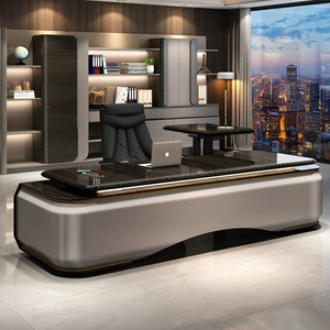 Modular nội thất văn phòng thiết kế hiện đại sang trọng màu đen điều hành văn phòng bàn Ceol Shape thẩm mỹ gỗ Ghế văn phòng và bảng - Product Image 1