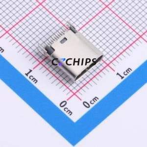 TYPE-<b>C</b>-31-M-20 USB Connector SMD Connector ( Connector Type: Type-<b>C</b> )( Gender: Female )( Mounting Type: <b>Clamp</b> Plate ) - Product Image 1