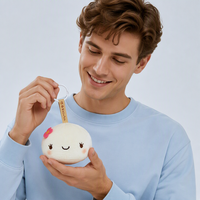 Porte-clés pendentif en peluche personnalisé OEM avec rembourrage en coton PP, inodore, taille adaptable, unisexe, cadeau d'anniversaire