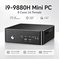 Mini PC Intel Core I9-9880H, 32GB DDR4, 1TB NVMe SSD, Doble LAN 2.5G, WiFi 6, Triple Pantalla, Mini Computadora de Escritorio para Oficina en Casa