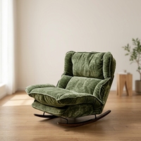 Fauteuil à bascule pliable et inclinable une place, style rétro, pour balcon et chambre, chaise de relaxation