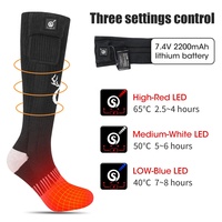 Vente en gros Sports de ski d'extérieur d'hiver Coolmax tricoté antidérapant thermique sans fil télécommande batterie pied chaud chaussettes chauffantes