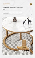 Offre promotionnelle : Ensemble de meubles de salon, table basse en marbre, table basse ronde en marbre avec structure en métal, table basse gigogne en acier