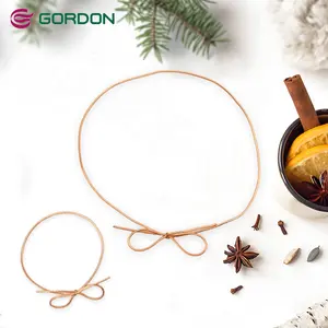 Gordon Ribbons kustom warna emas terikat 1mm peregangan kabel elastis busur emas elastis pita hadiah pita elastis untuk kotak hadiah