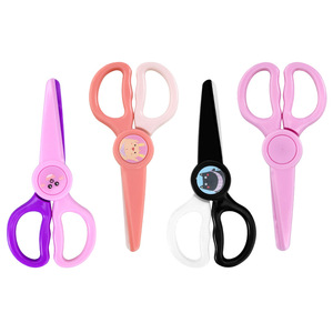 Cartoon <b>Mini</b> Scissors Plastic Safe Round Tip For Kids Craft Paper Cutting 6 Inches - Product Image 2