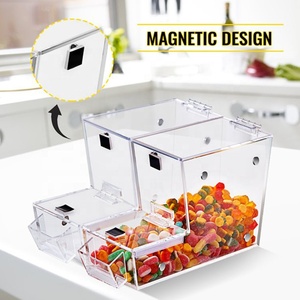 <span class=keywords><strong>Stackable</strong></span> Mini kẹo topping dispenser, 11 "x 4" x 7 "Acrylic kẹo Bin, số lượng lớn kẹo bin với từ Bản lề cửa - Product Image 5