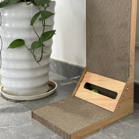 Gratte-chat interactif personnalisé de haute qualité en forme de L meubles résistants à l'usure maison pour animaux de compagnie chat ondulé planche à gratter chat drôle