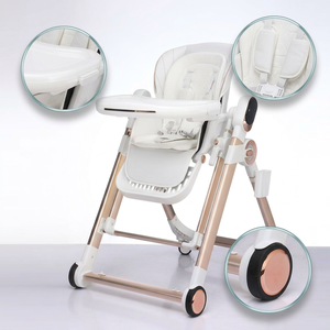 Chaise haute bébé multifonctionnelle haut de gamme, portable, réglable en hauteur, avec plateau écologique, contrôle musical et fonction silencieuse - Meilleure vente - Product Image 3