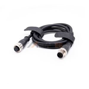 Cable de Extensión M12 de <span class=keywords><strong>8</strong></span> Pines, Macho a Hembra, Codificación A, Cable Blindado AWG24, Impermeable IP67, 30V 2A, Conjunto de Cable para Sensor y Actuador - Product Image 1