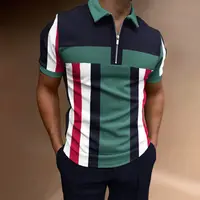 Herstellung Europäische und amerikanische neue Herren bekleidung Lässiger Kurzarm-Digitaldruck Slim Pullover Herren P OLO-Shirt