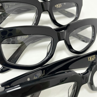Montures de lunettes optiques œil-de-chat épaisses en acétate, noires, à monture complète, tendance, pour hommes et femmes, avec verres en verre de haute qualité, OEM, vente en gros