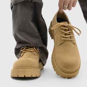 <span class=keywords><strong>Chaussures</strong></span> Derby 2025 Nouvelle Collection Automne Basses pour Hommes Style Rétro Travail Semelle Épaisse Rehaussantes Respirantes en PU Artificiel à Lacets - Product Image 1