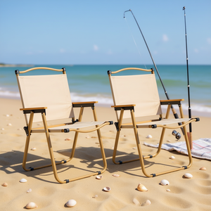 Lot de 2 chaises pliantes légères en aluminium pour camping, plage, pêche, pique-nique, jardin, en tissu Oxford - Product Image 2