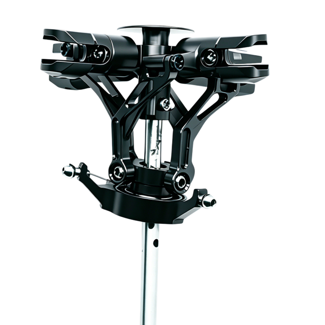 Custom CNC Machining Pgraded Aluminum Alloy RC Helicopter Spare Parts CNC Metal Rotor Head Swashplate Main Shaft Assembly