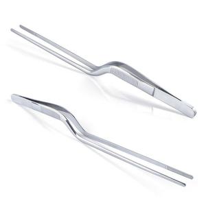 Pinzas de cocina de Chef de acero inoxidable de 8,3 pulgadas y 6,3 pulgadas, pinzas de comida puntiagudas curvas culinarias, pinzas para barbacoa, Gadgets - Product Image 4