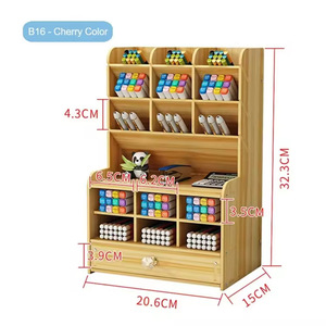 Portalápices de madera con cajón, organizador de escritorio multiusos de 5 niveles para el hogar y la oficina - Product Image 2