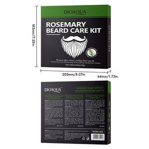 BIOAQUA Kit per la Cura della Barba al Rosmarino 3 Pezzi: Shampoo 100ml, Balsamo 50g, Olio 50ml - Nutriente, Idratante, Contro Barba Secca e Crespa - Cura Uomo - Product Image 4