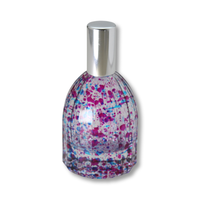 Flacon de parfum avec logo personnalisé 50cl Flacon vaporisateur en verre ambré violet Flacon de parfum en forme de cœur