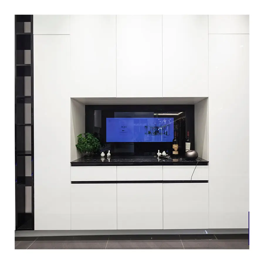NICOCABINET personalizado moderno Amarok al aire libre de exhibición de cocina de cierre suave de gabinetes de madera de almacenamiento