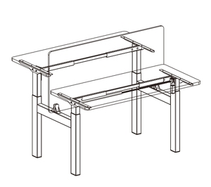 Bureau d'ordinateur réglable en hauteur pour étudiants et personnel, blanc/noir, bureau assis-debout, bureau électrique à hauteur réglable - Product Image 4