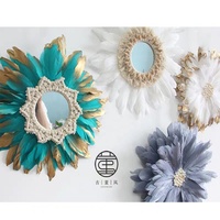 Grosir Modern Nordic Interior Boho Afrika seni dinding bulu Juju topi dekorasi dinding untuk dekorasi rumah Natal ruang tamu kamar tidur