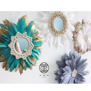 도매 현대 북유럽 인테리어 Boho 아프리카 벽 예술 깃털 쥬주 모자 벽 장식 가정 장식 크리스마스 거실 침실 - Product Image 1